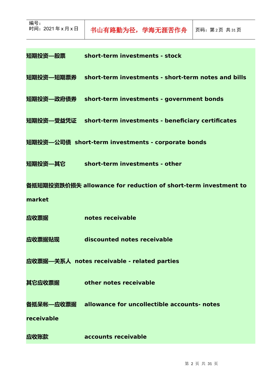 会计科目中英文对照汇编_第2页