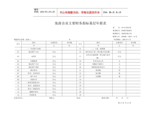 旅游企业主要财务指标基层年报表