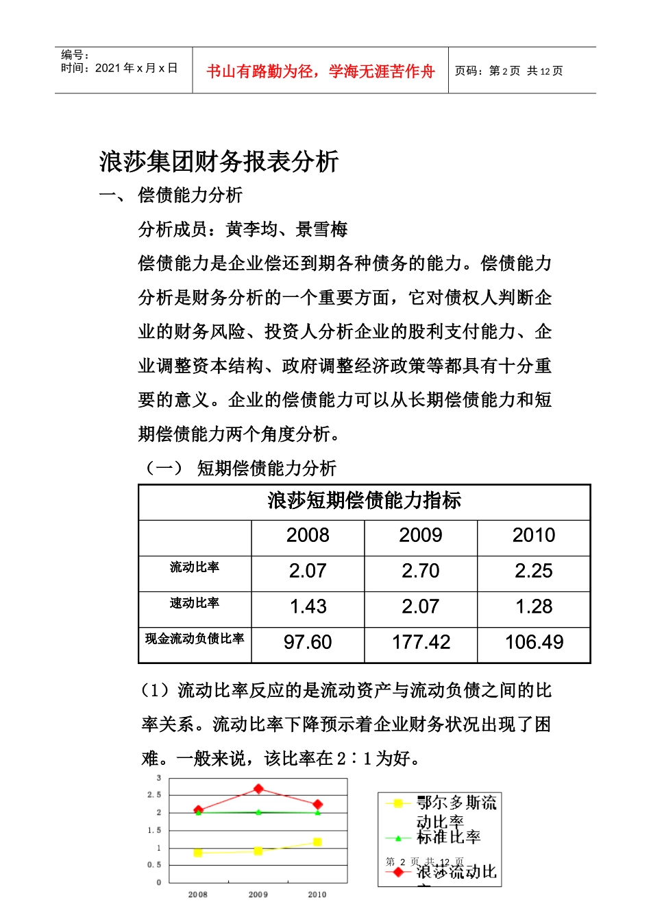 财务报表分析报告6181450695_第2页