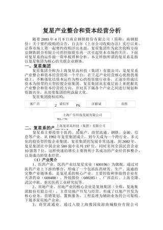 复星产业整合和资本经营分（20）