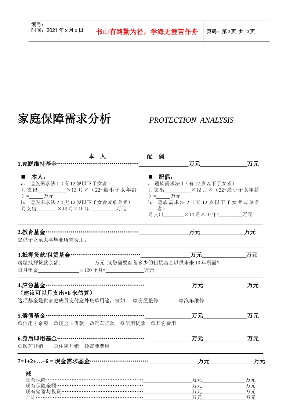 财务保险需求分析手册12页_第3页