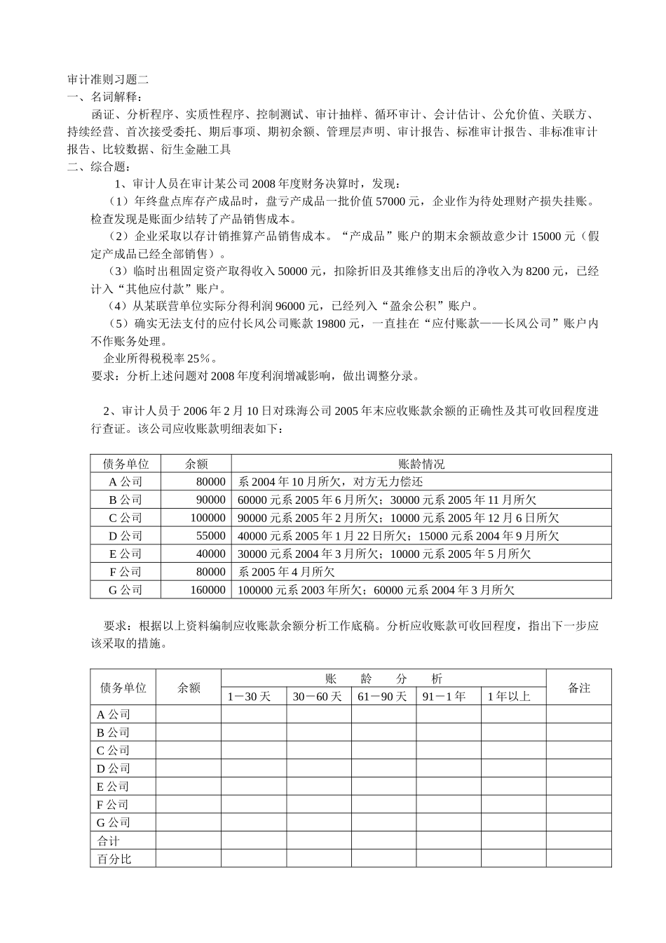 审计准则自学考题_第3页