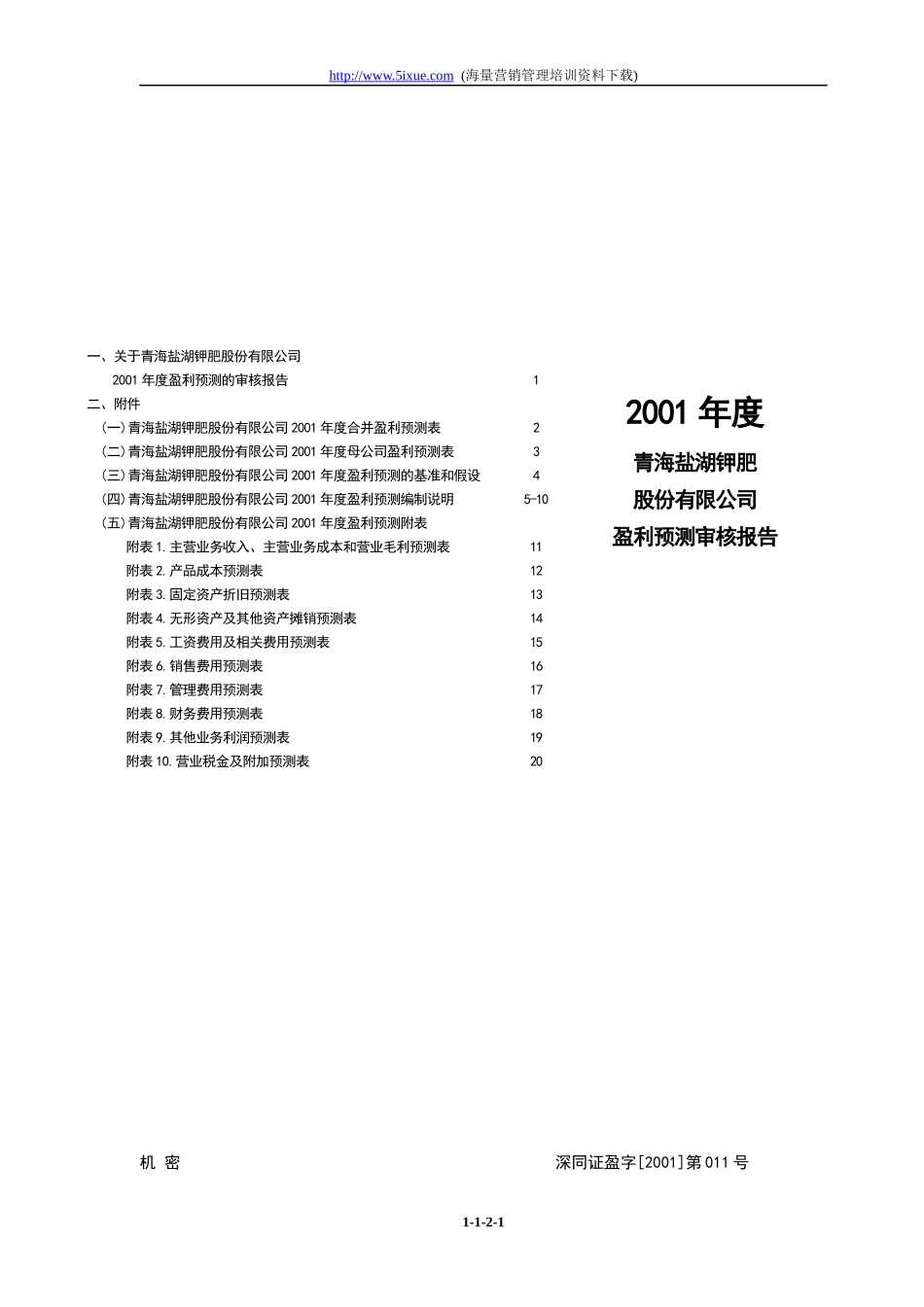 青海盐湖钾肥股份有限公司盈利预测审核报告_第1页