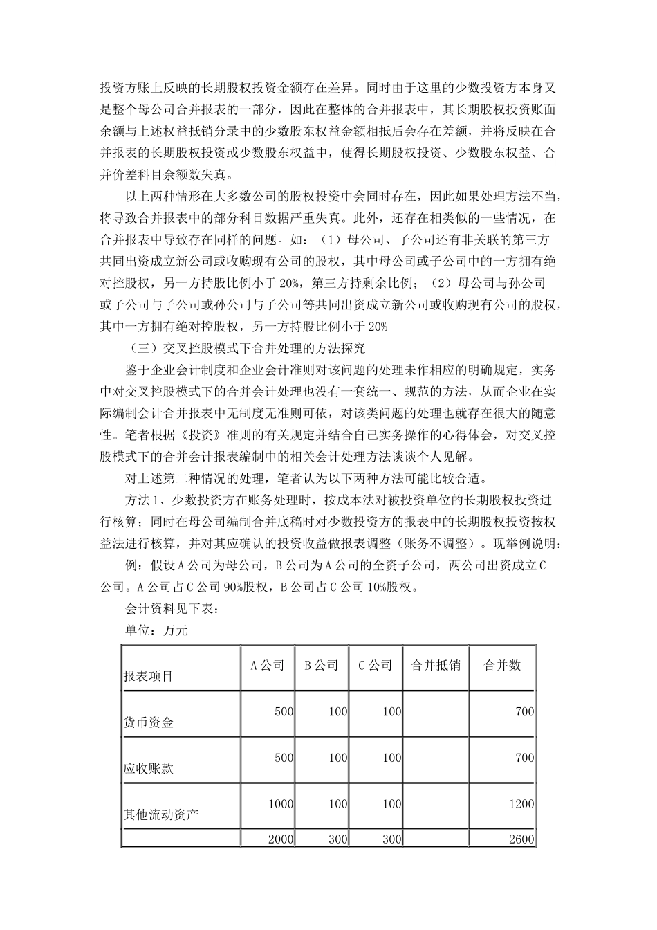 特殊持股模式下的合并会计报表编制方法探讨_第2页