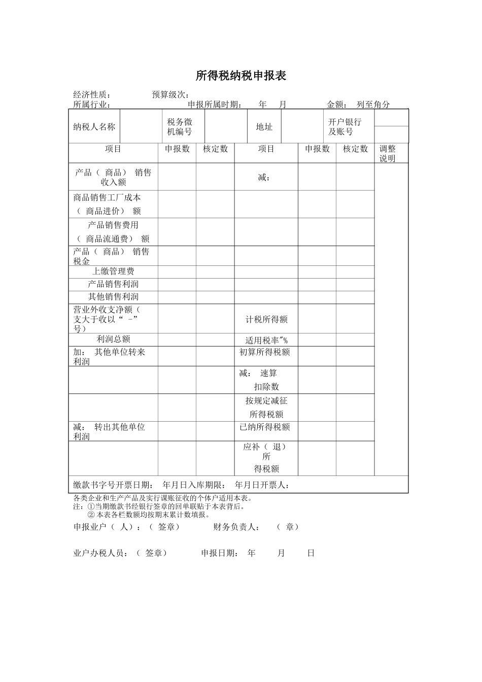 所得税纳税申报表_第1页