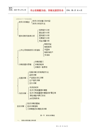 财务分析与决策概述