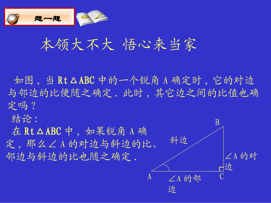 从梯子的倾斜程度谈起（二）锐角三角函数——正弦与余弦_第3页