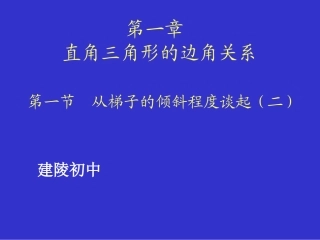 从梯子的倾斜程度谈起（二）锐角三角函数——正弦与余弦