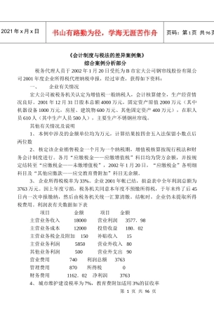 会计制度与税法差异案例(DOC 86)