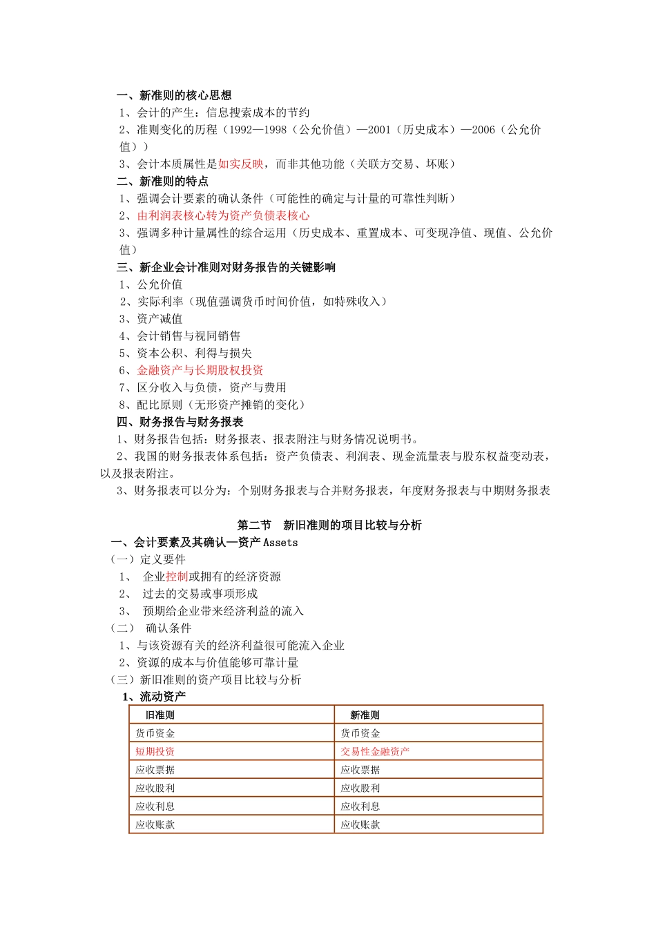 新旧会计准则会计科目的变化及对财务报表的影响_第2页