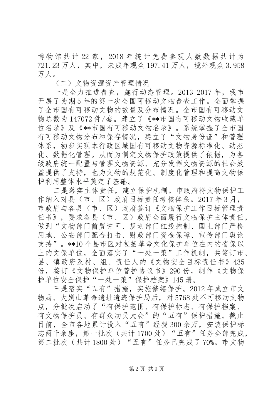 关于全市文物资源资产管理工作情况的调研报告_第2页