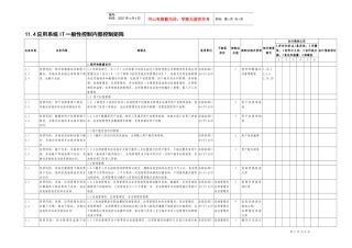 11.4应用系统IT一般性控制内部控制矩阵
