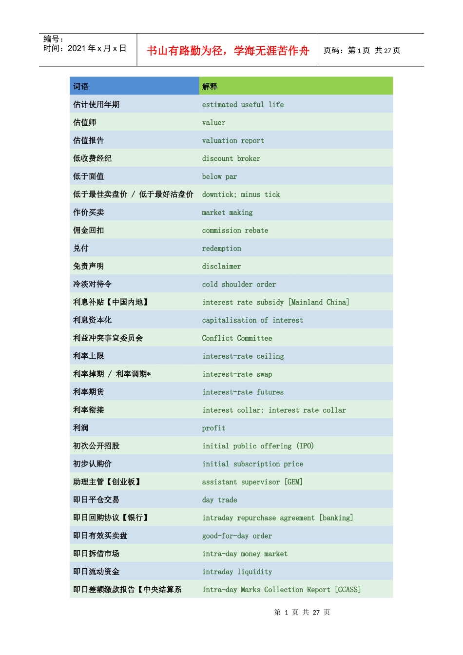 英语财务术语7764810767_第1页