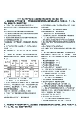 《会计基础》经典试卷