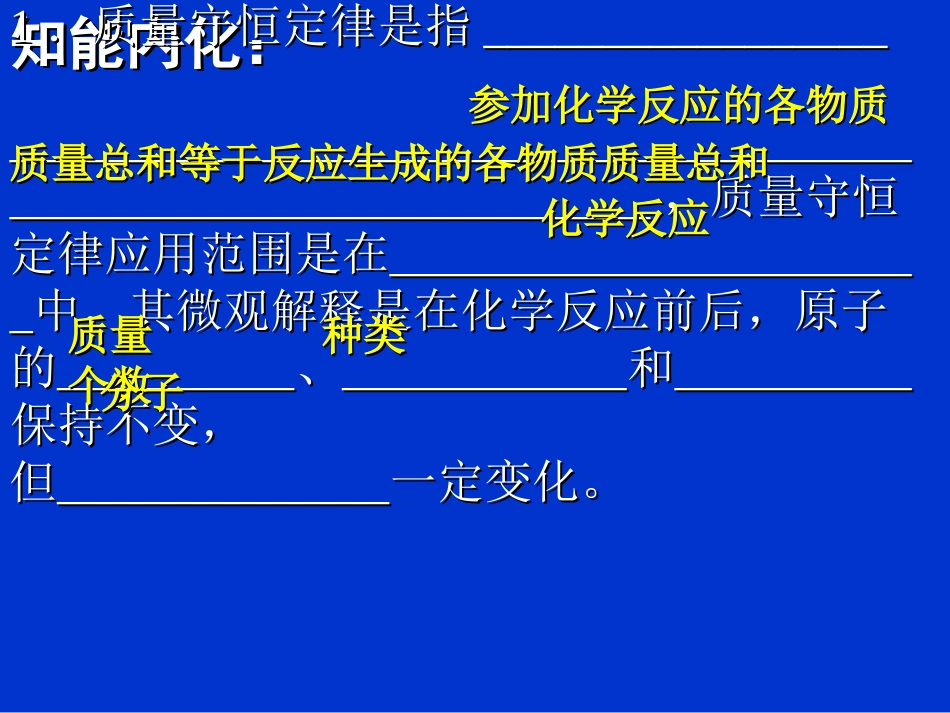 2011年中考化学质量守恒定律复习课件_第2页