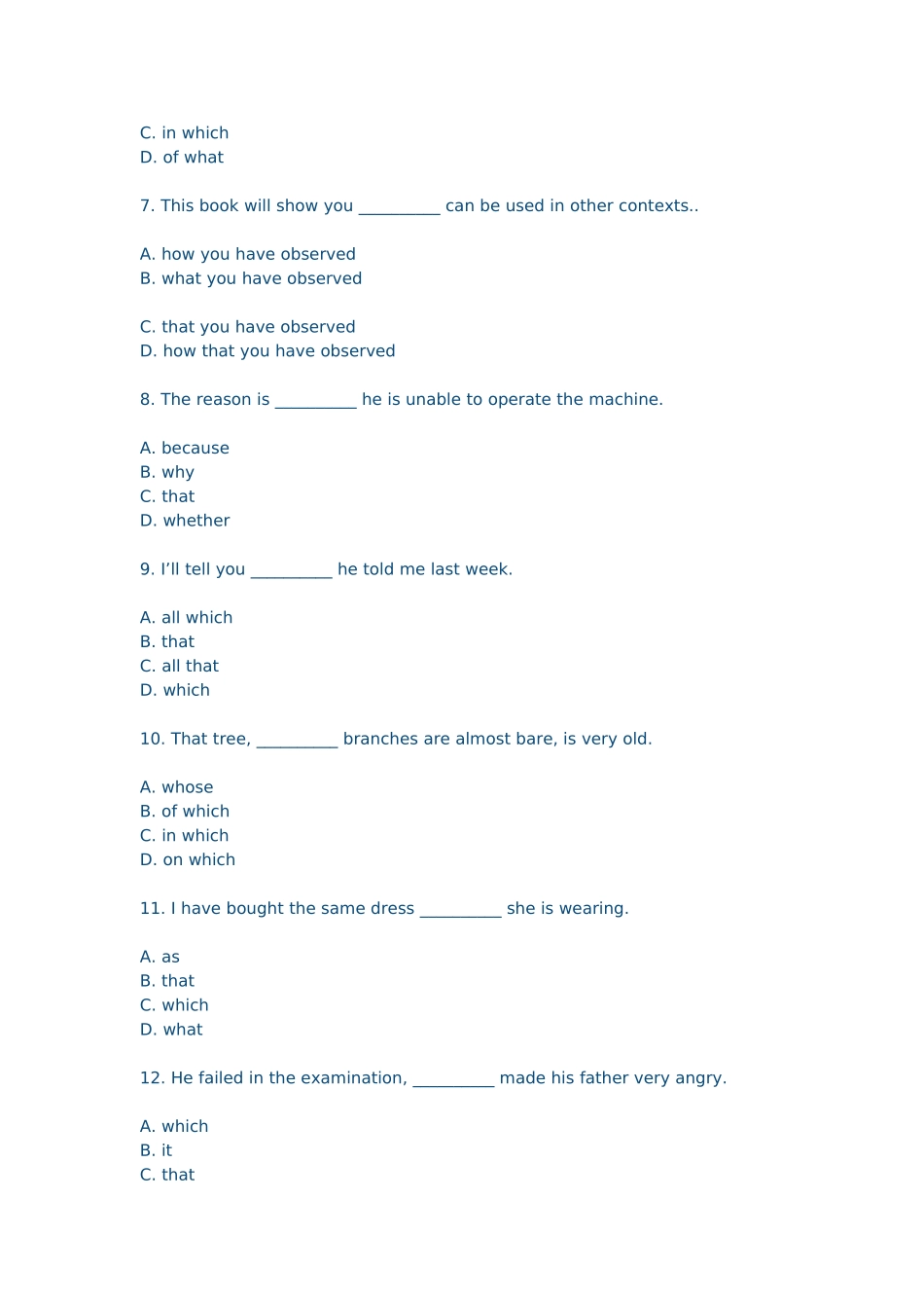 定语从句练习题_第2页