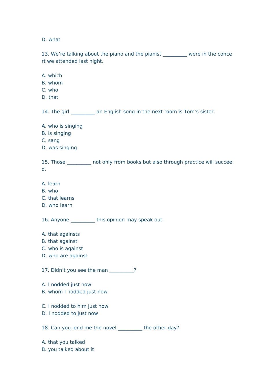 定语从句练习题_第3页