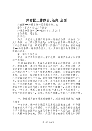共青团工作报告,经典,全面