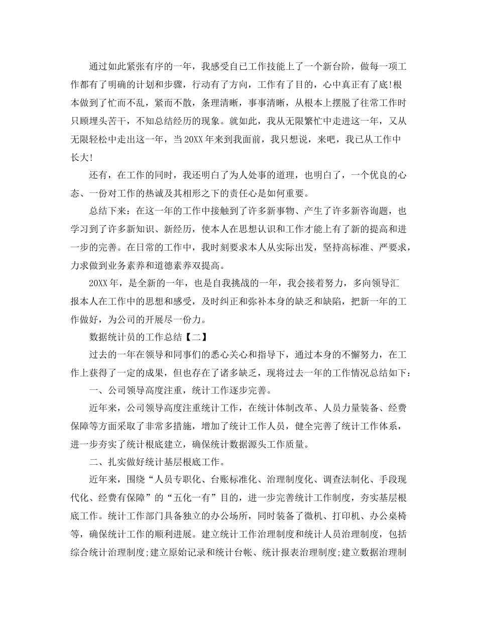 数据统计员的工作参考总结范文_第2页