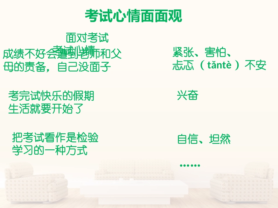 教科版七年级思想品德上册第十二课《考试的心情》课件_第2页