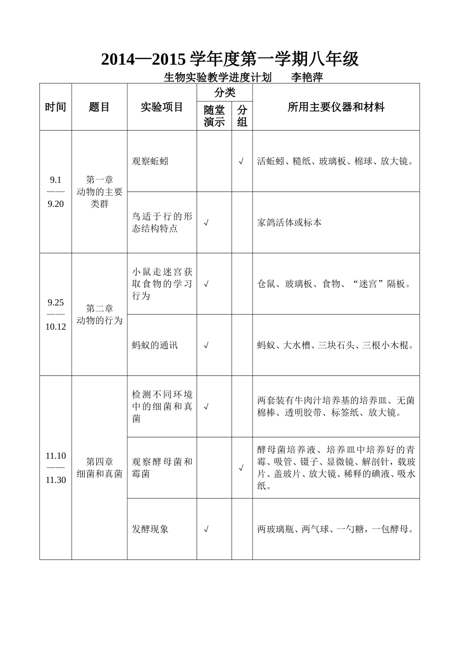 2013实验进度计划_第1页