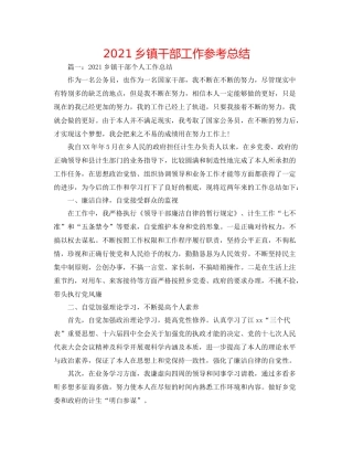 乡镇干部工作参考总结