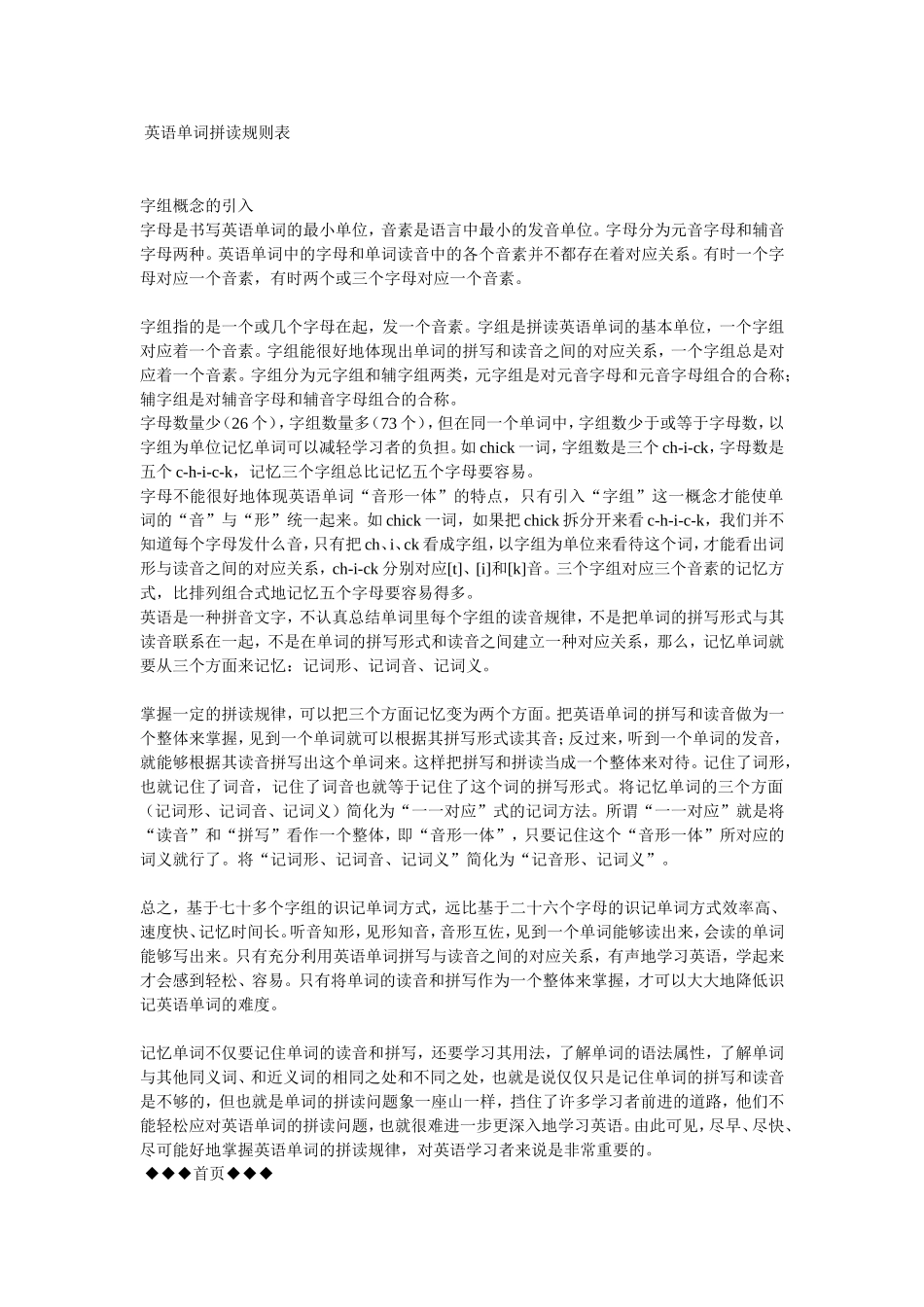 英语单词拼读规则表_第1页