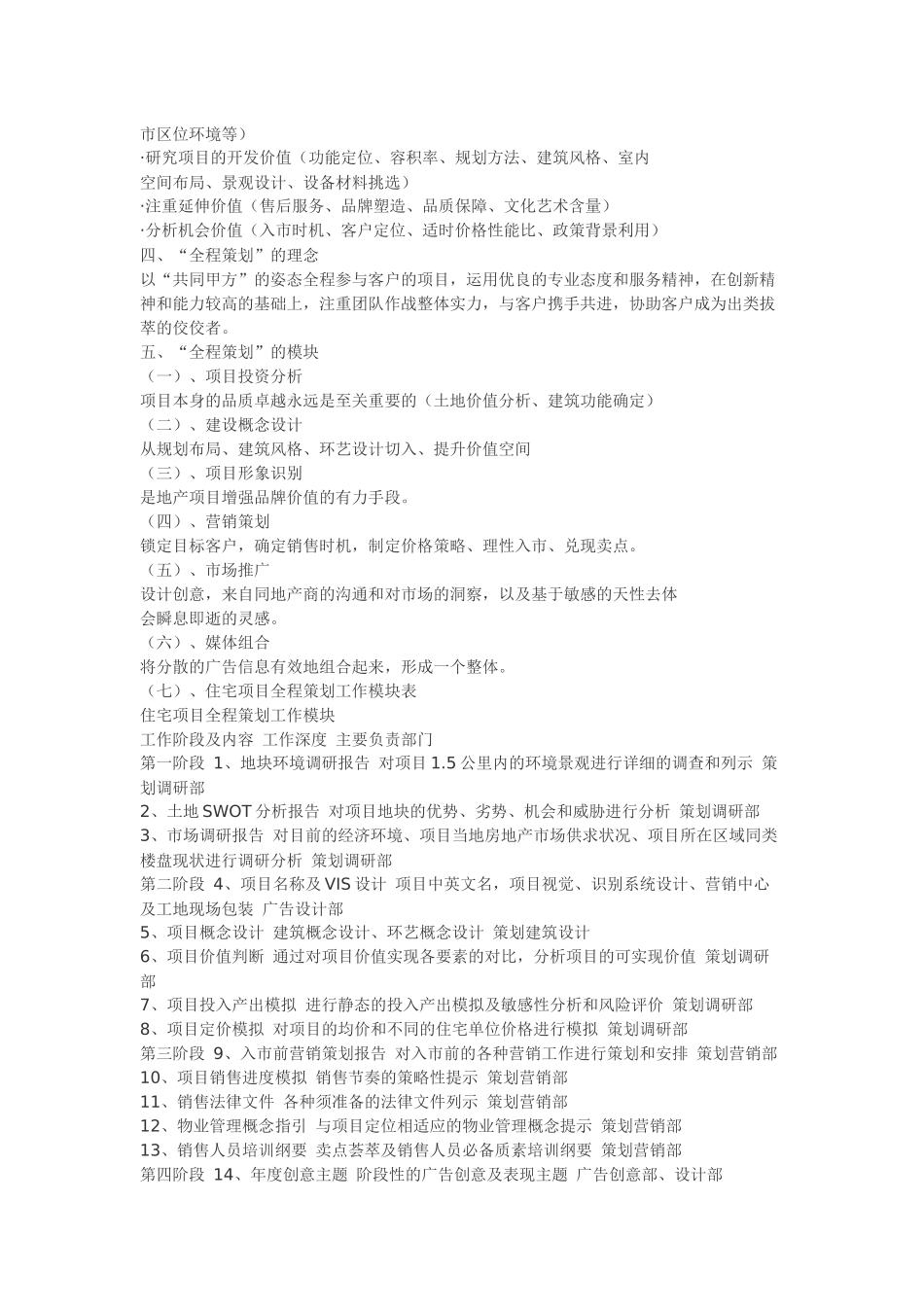 项目前期策划  项目定位和设计  项目投资策划  整合营销策划  全程物业策划 等 五大模块_第3页