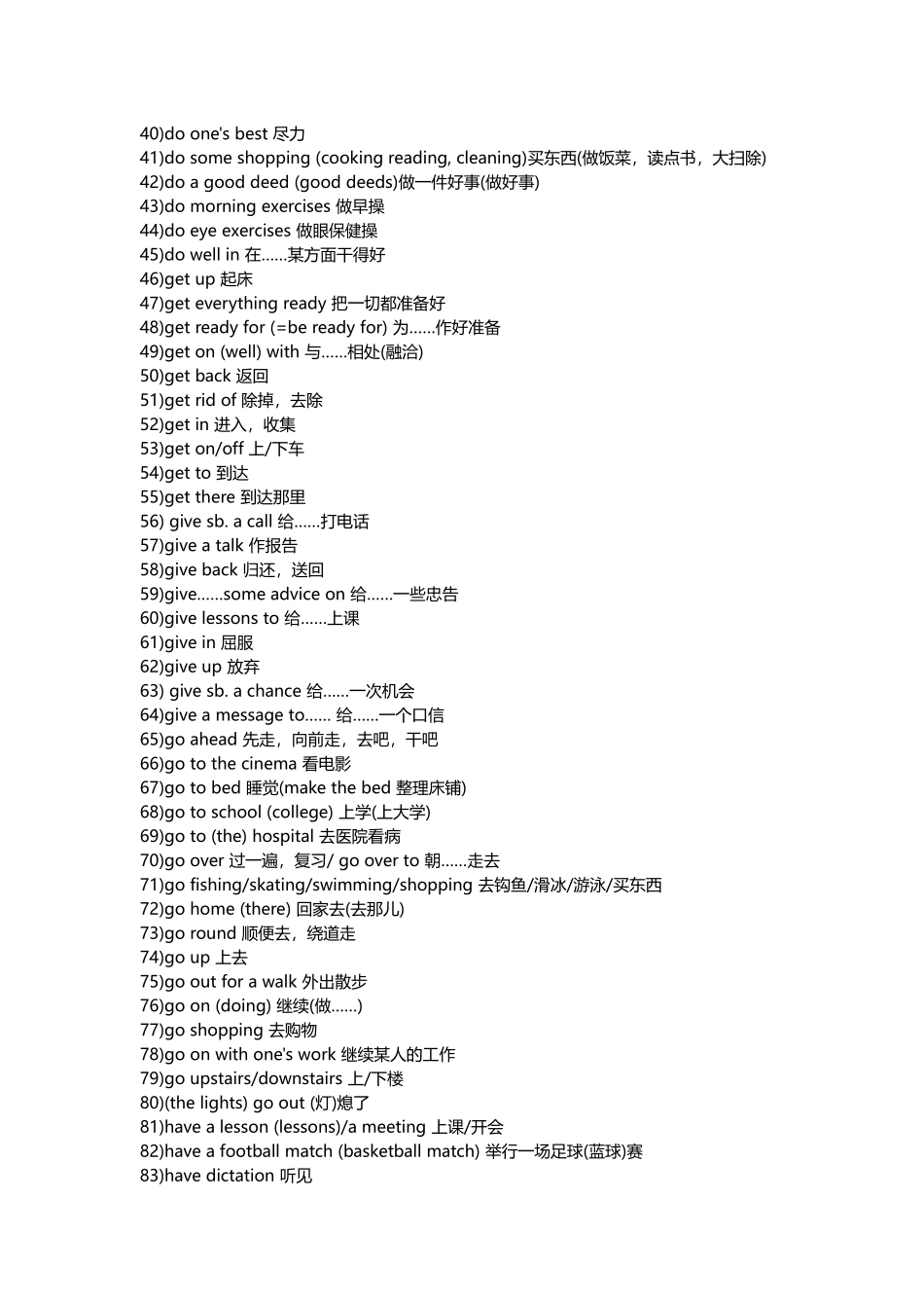 初中英语常用动词词组及短语[1]_第2页