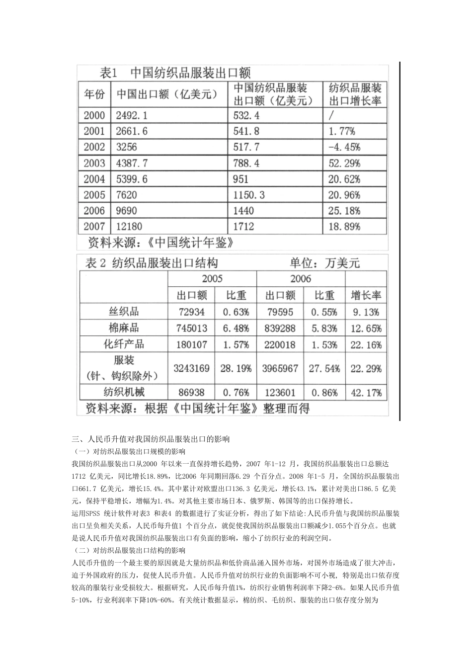 人民币升值对我国纺织品服装出口的影响_第2页