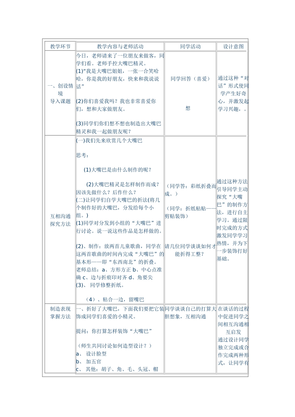 2024-2024年湘教版小学美术二上《大嘴巴》教案_第3页