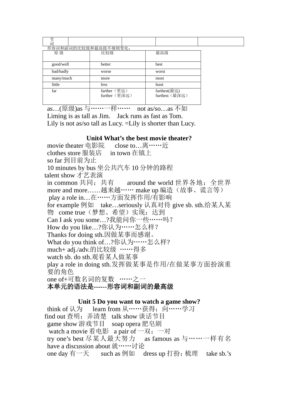 2013版人教版八年级英语上册各单元短语句12_第2页