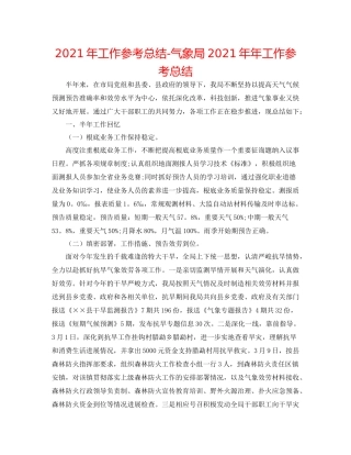 2021年工作参考总结气象局工作参考总结