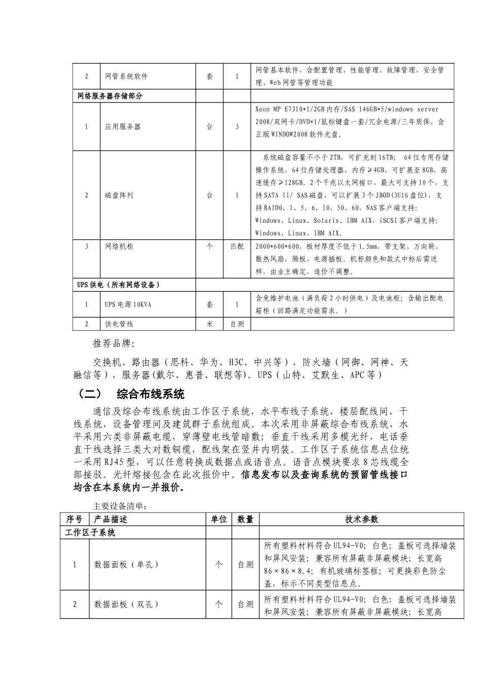 弱电设计、采购各系统具体要求_第2页