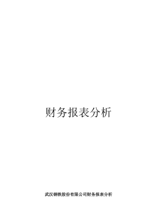 武钢财务报表分析