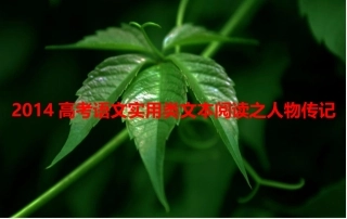 2014高考语文实用类文本阅读之人物传记