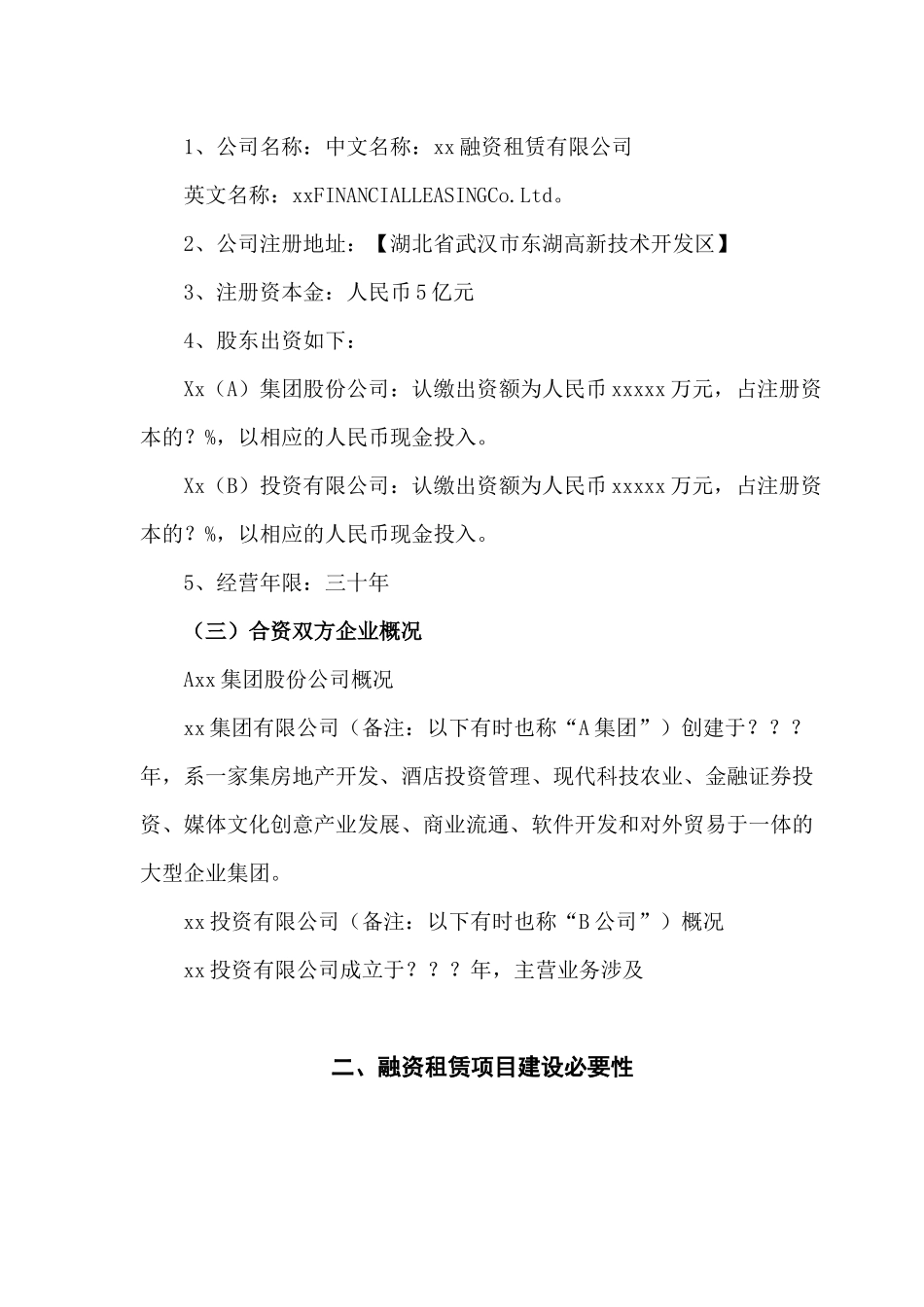 融资租赁,可研报告_第2页