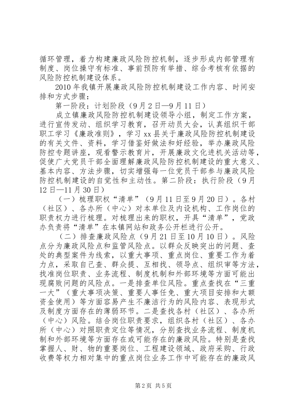 关于开展廉政风险防控机制建设工作的情况汇报_第2页