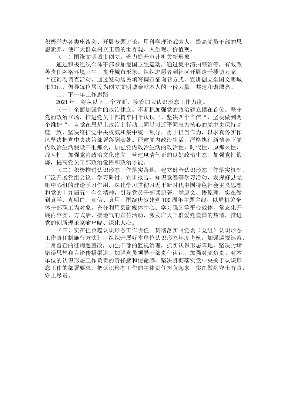 审计局年宣传思想工作总结和工作打算_第2页