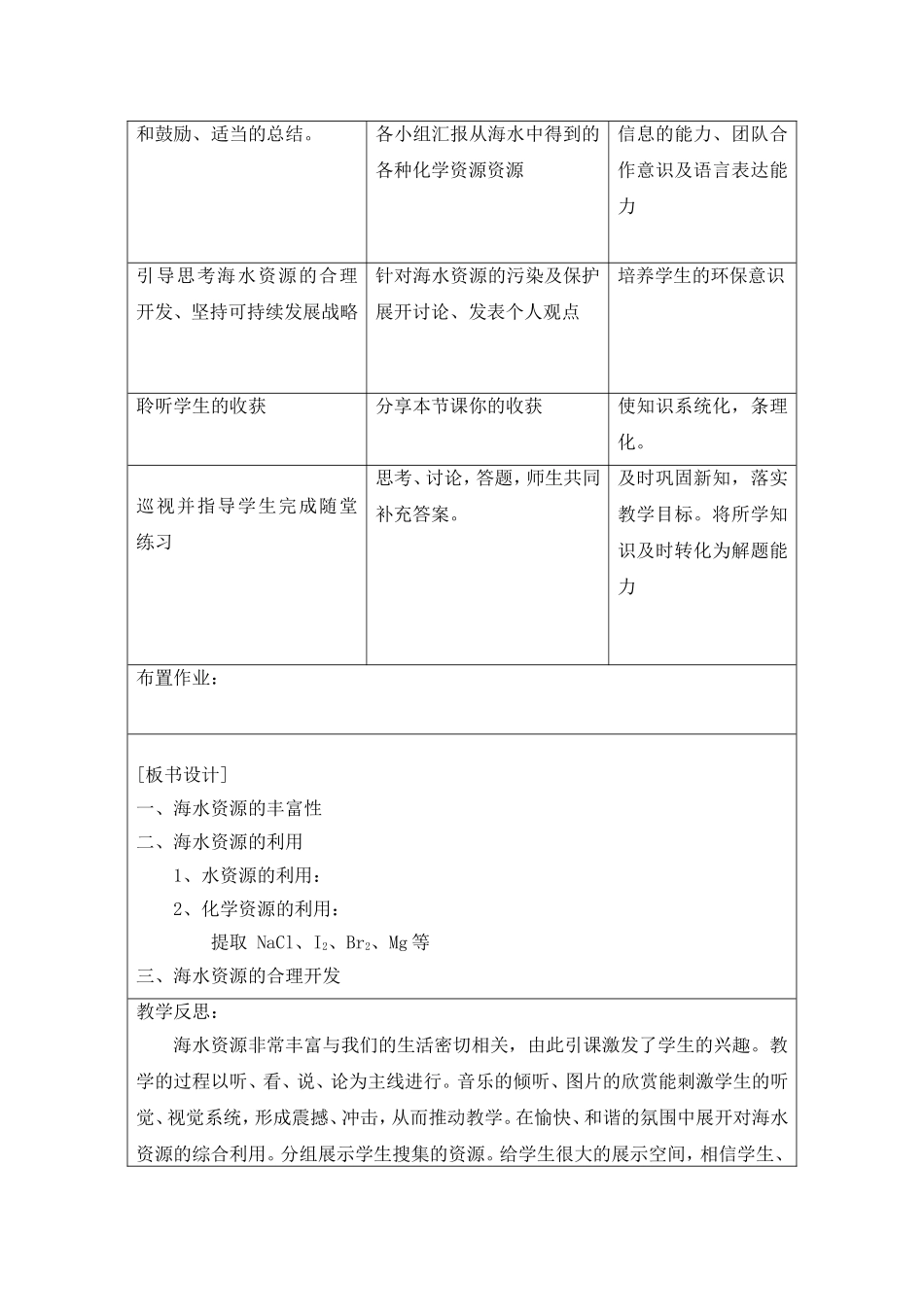 海水资源的利用教学设计_第2页