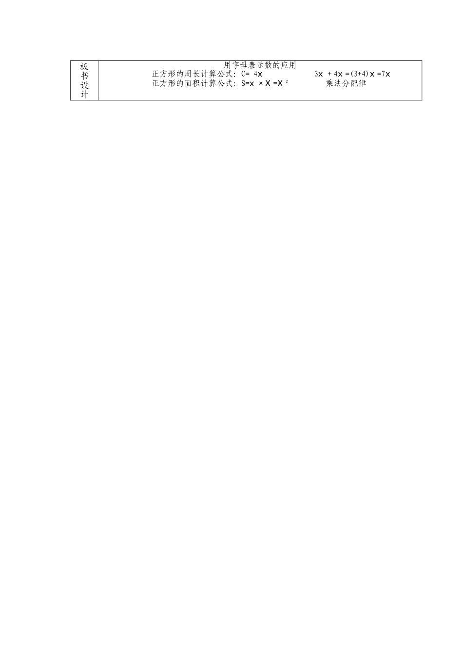 用字母表示数的应用教学设计_第2页