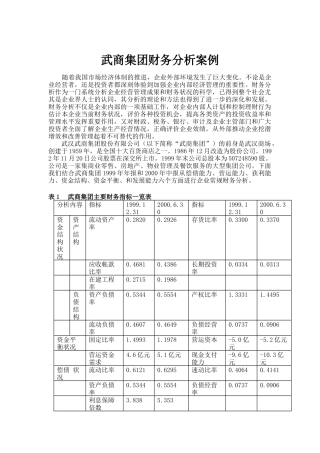 武商集团财务分析案例( 8)