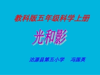 教科版五年级上册《光和影》课件