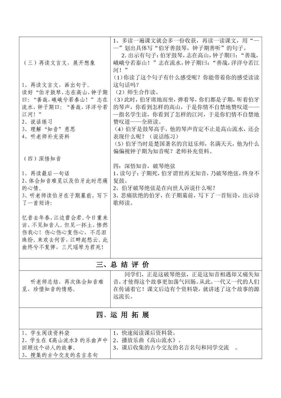 《伯牙绝弦》教学设计_第2页