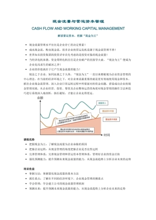 现金流量与营运资本管理【知识要点】