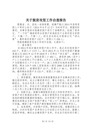 关于脱贫攻坚工作自查报告