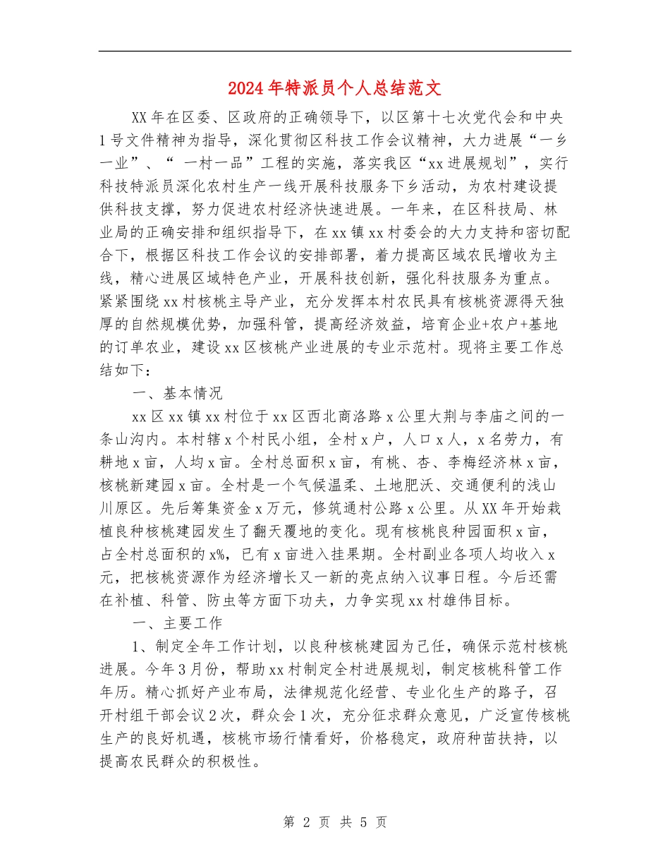 2024年特派员个人总结范文_第2页