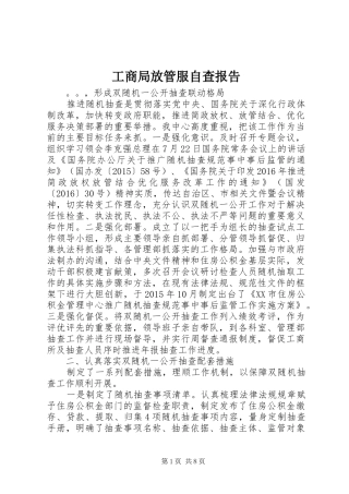 工商局放管服自查报告