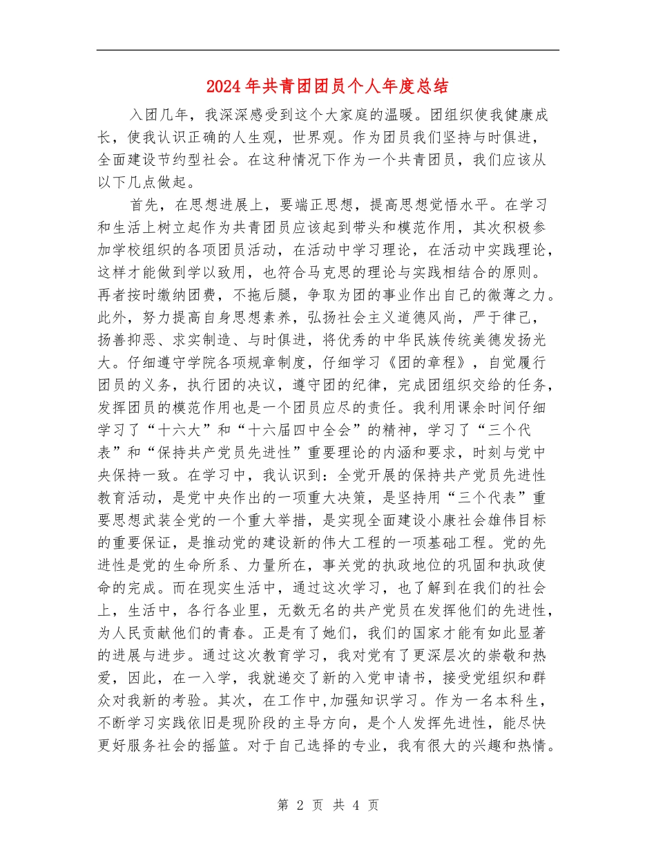 2024年共青团团员个人年度总结_第2页