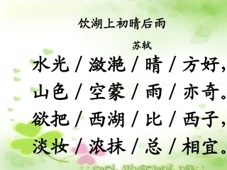饮湖上初晴后雨PPT (2)